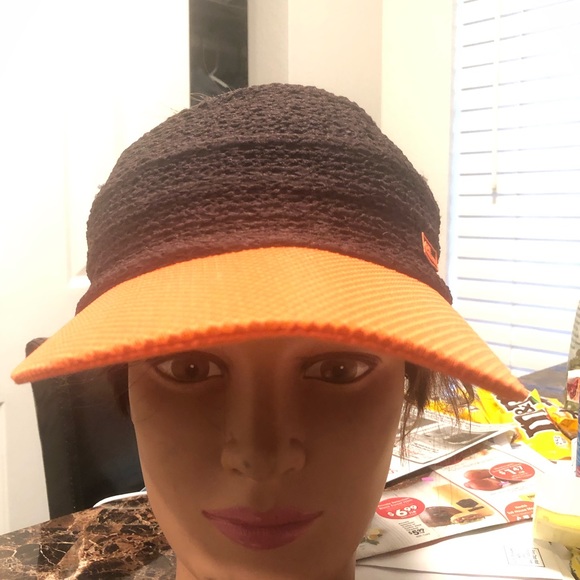 The Redface Women’s Brown Orange Visor Cap Size One - Picture 1 of 12